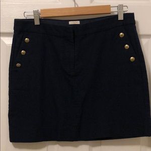 Navy j crew sailor skirt